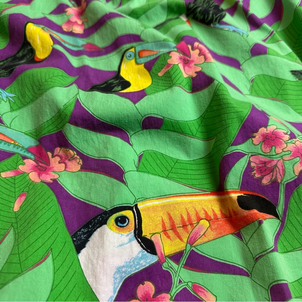 Tropical Toucan Cotton Dress | Resort Muumuu · Pockets - Picture 7 of 10